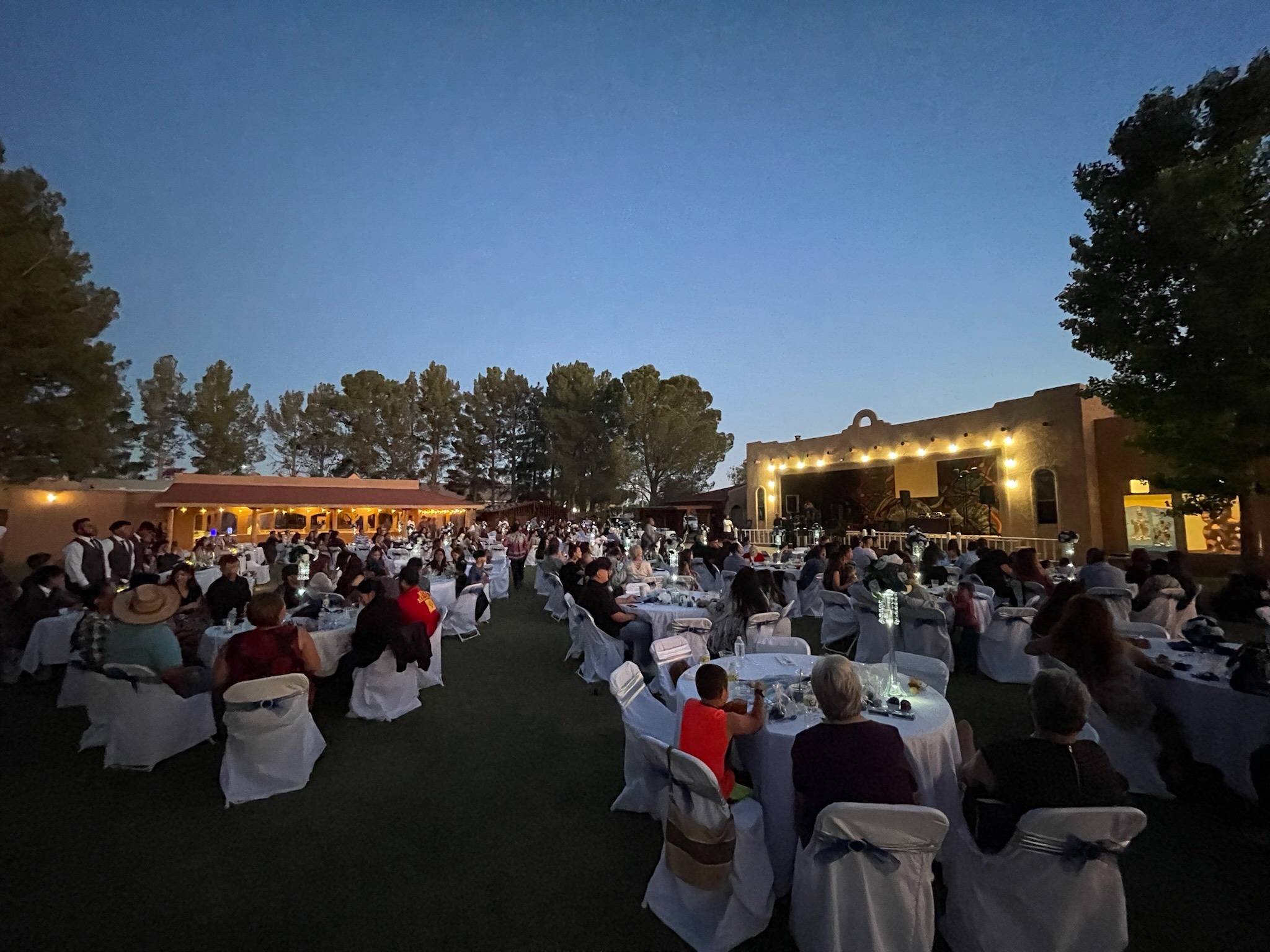 outdoor event at night at Grapevine Plaza