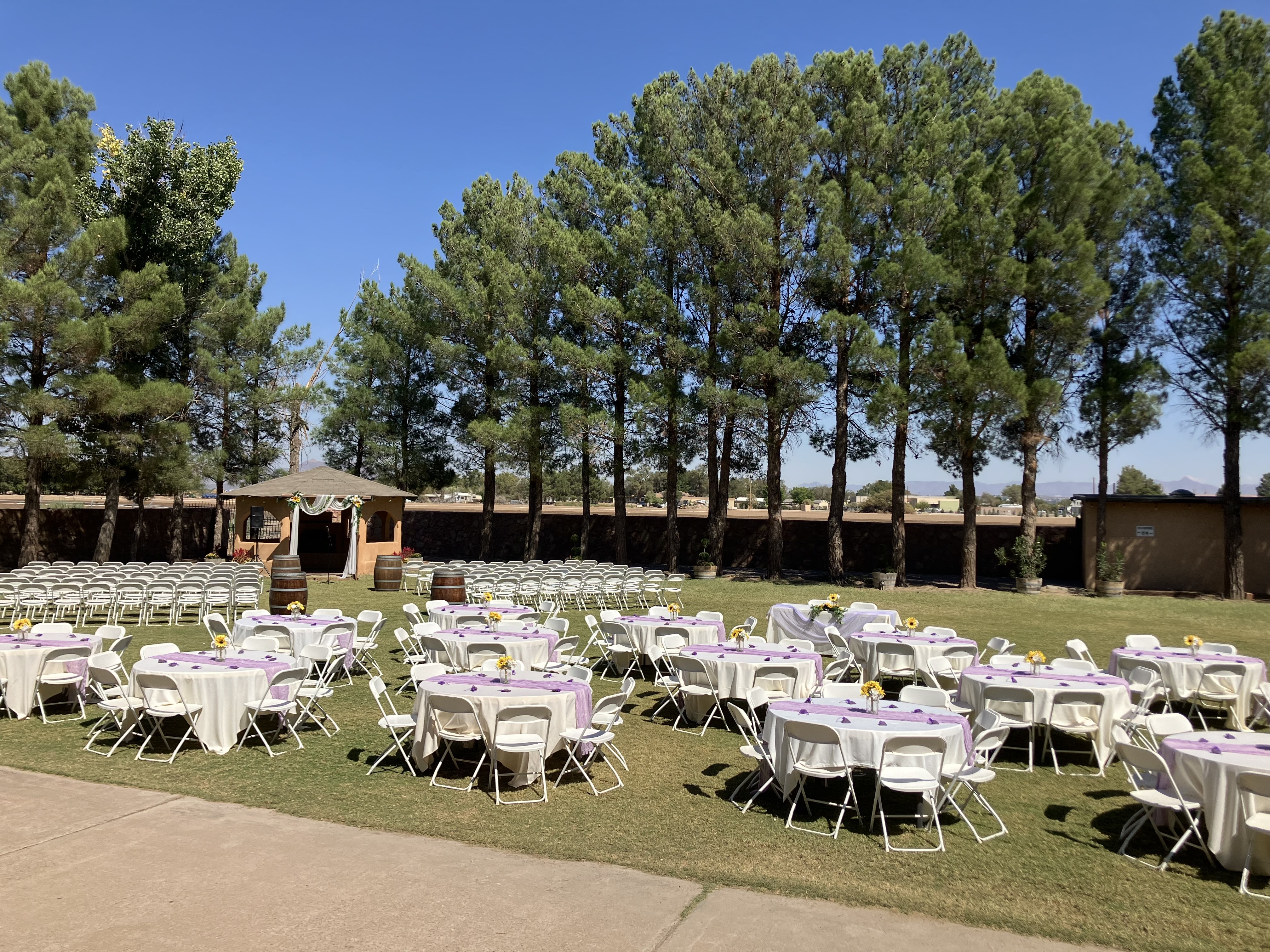 outdoor wedding on spacious venue lawn
